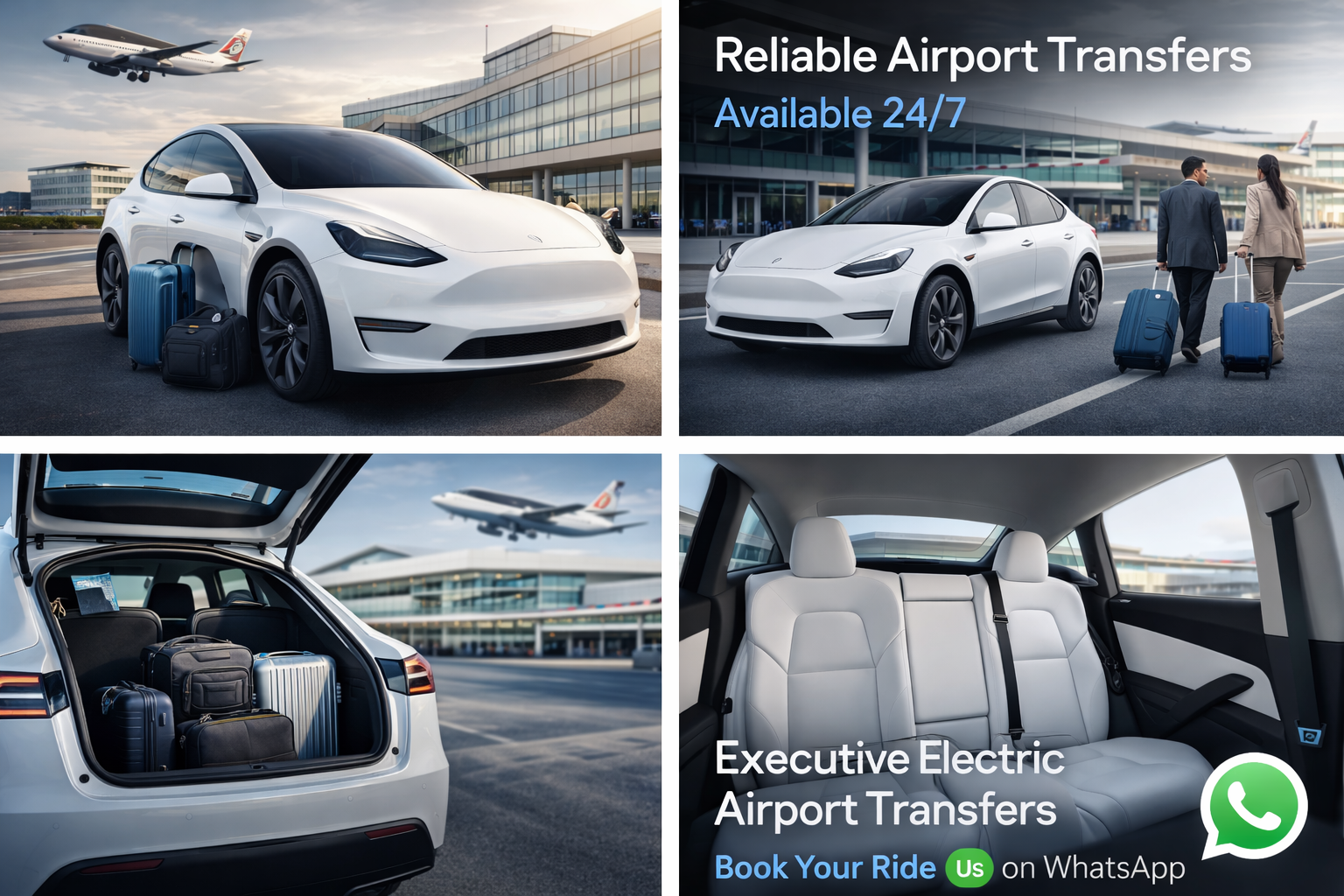 Airport transfer promotional image collage